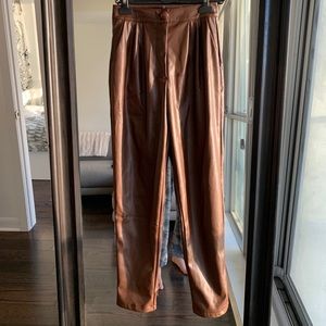 Faux leather high waisted pants